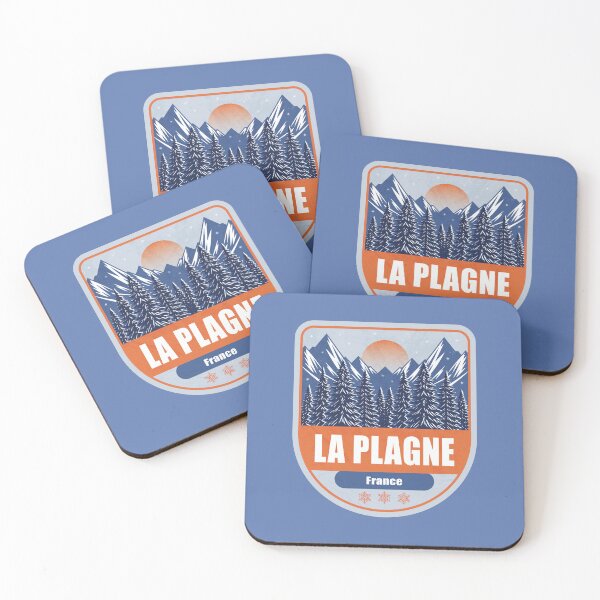 Item preview, La Plagne France – Snowy Mountain Winter Badge designed and sold by CynthiaGraphics.