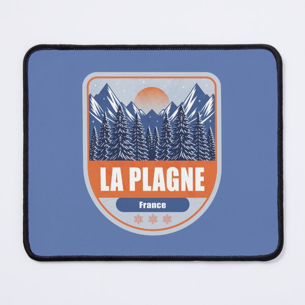 Item preview, La Plagne France – Snowy Mountain Winter Badge designed and sold by CynthiaGraphics.