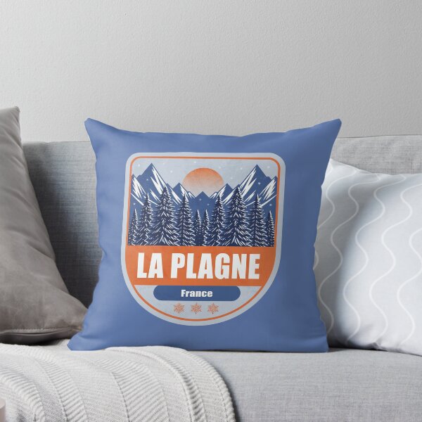 Item preview, La Plagne France – Snowy Mountain Winter Badge designed and sold by CynthiaGraphics.