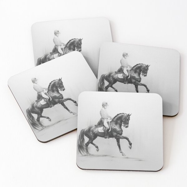 Item preview, A Trakehner horse depicted in mid-dressage routine Horses in Motion designed and sold by CDC40.