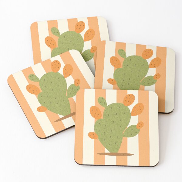 Item preview, Prickly pear cactus – peach stripes designed and sold by Aloloco.