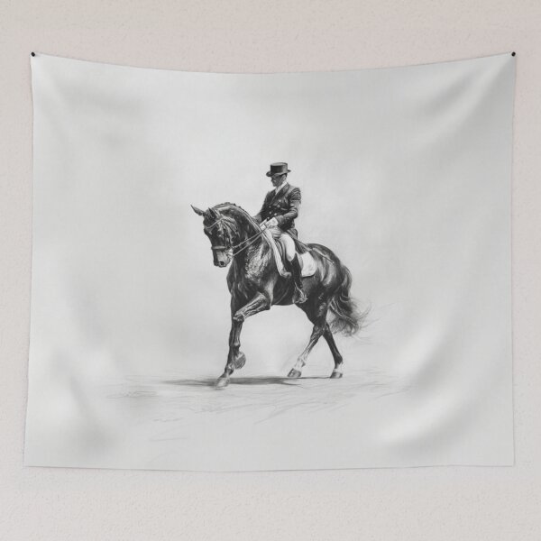Item preview, A Trakehner horse depicted in mid-dressage routine Horses in Motion designed and sold by CDC40.