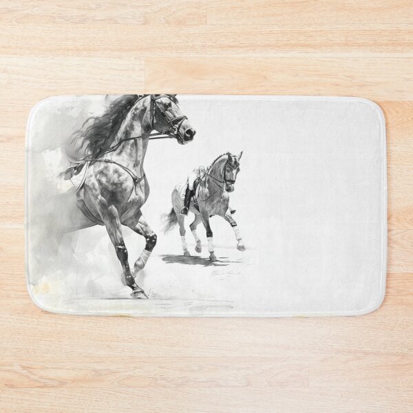 Item preview, A Trakehner horse depicted in mid-dressage routine Horses in Motion designed and sold by CDC40.