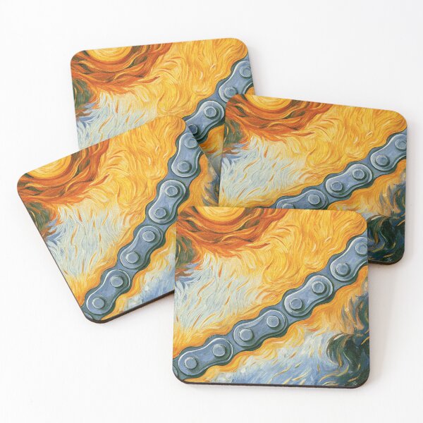 Item preview, Abstract Colorful bike chain art. Van Gogh inspired designed and sold by Pedal Canvas.