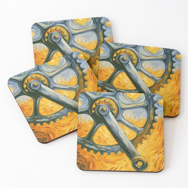Item preview, Abstract Colorful bike crankset art. Van Gogh inspired designed and sold by Pedal Canvas.