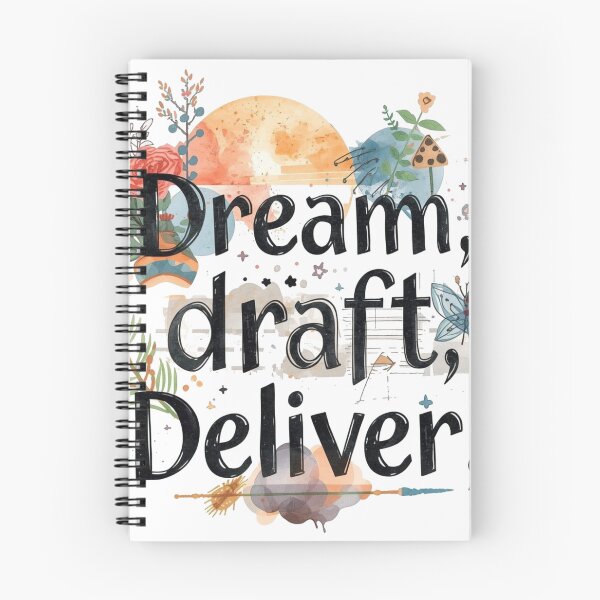 Item preview, Dream, Draft, Deliver Motivational Creative Process Typography Design designed and sold by AlienTechs.