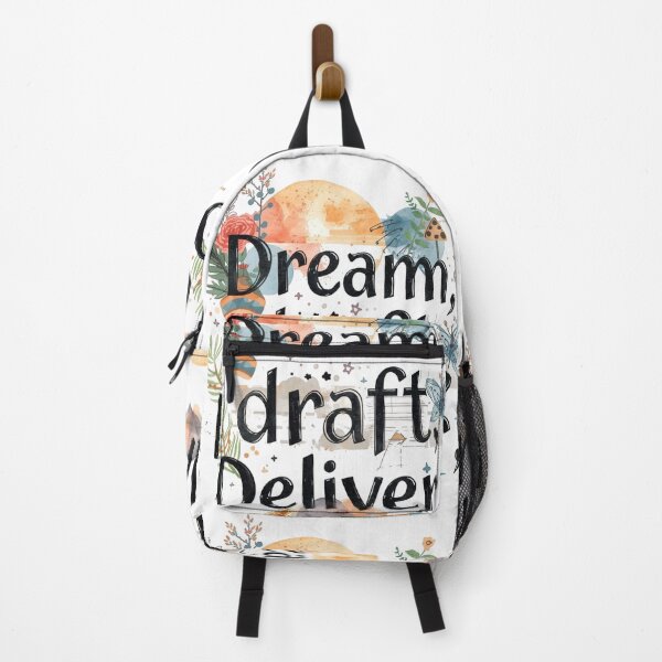 Item preview, Dream, Draft, Deliver Motivational Creative Process Typography Design designed and sold by AlienTechs.