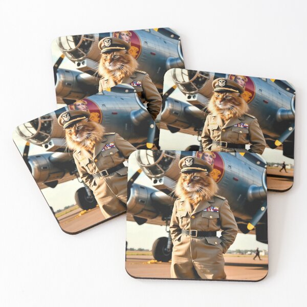 Item preview, Commander Cat with Vintage Warplane designed and sold by BadBeaverDesign.