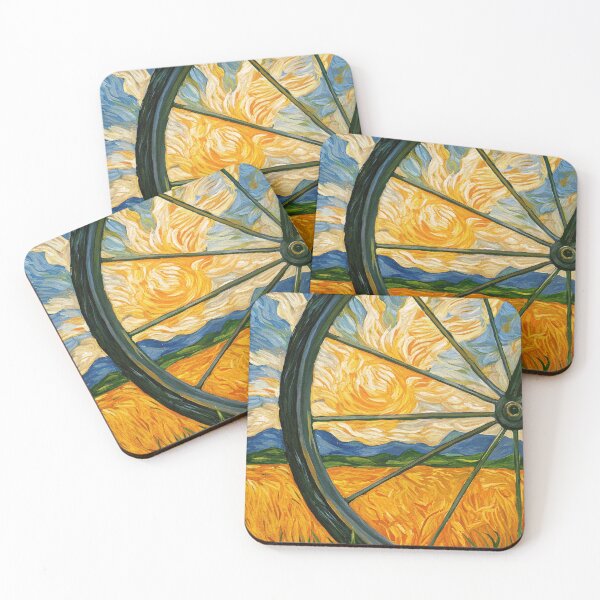 Item preview, Abstract Colorful bike wheel art. Van Gogh inspired designed and sold by Pedal Canvas.