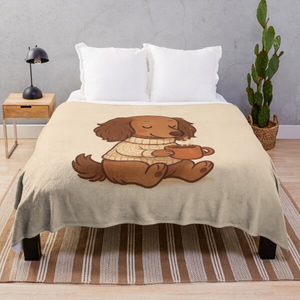 Item preview, Cozy Cocoa Dachshund – Cute Winter Dog in Sweater Drinking Hot Chocolate designed and sold by TheLongPaw.