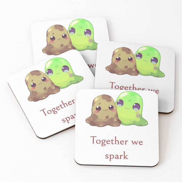 Item preview, Together We Spark – Cute Slime Duo designed and sold by Monzora.