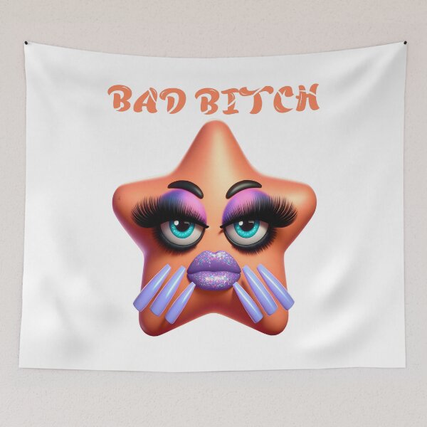 Item preview, Bad Bitch Glam Star Emoji | Fierce Diva Makeup, Glitter Lips & Long Nails | Empowered Aesthetic designed and sold by Vicksin ⭐⭐⭐⭐⭐.