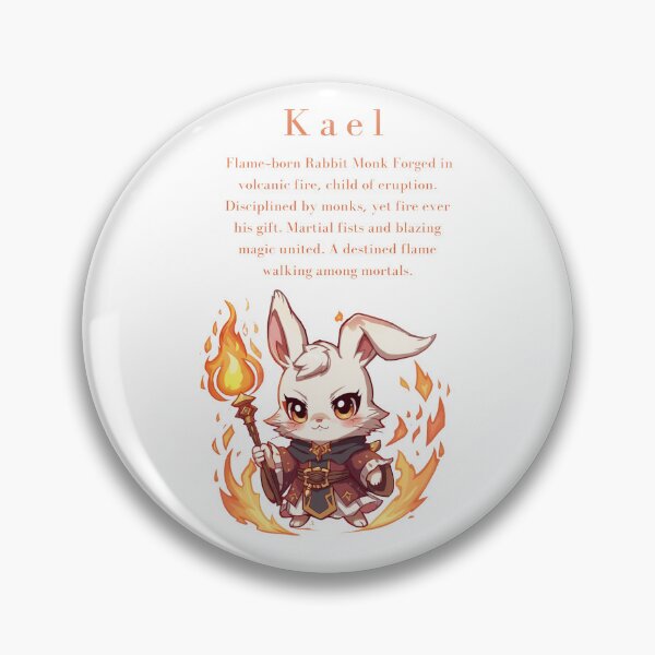 Item preview, Kael – Flame-Born Rabbit Monk | Cute Chibi Fire Mage Character designed and sold by Monzora.