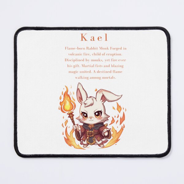 Item preview, Kael – Flame-Born Rabbit Monk | Cute Chibi Fire Mage Character designed and sold by Monzora.