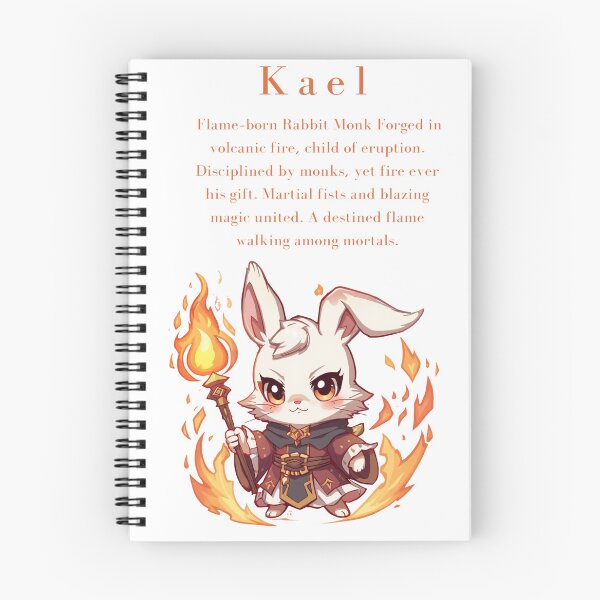 Item preview, Kael – Flame-Born Rabbit Monk | Cute Chibi Fire Mage Character designed and sold by Monzora.