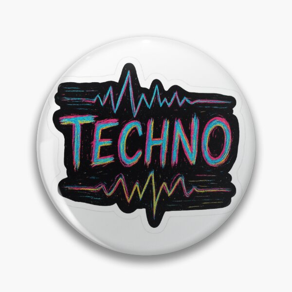 Item preview, “Techno Neon Vibes Wave Sticker.” designed and sold by NoirBlancCo.