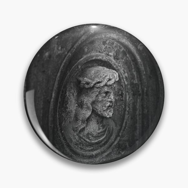 Item preview, Weathered stone relief on an old monument at Goat’s Gate Cemetery, Bratislava — atmospheric black and white. designed and sold by RastislavS.