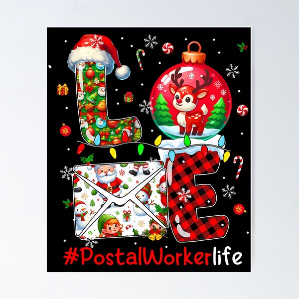 Item preview, Love Postal Worker Christmas Santa Reindeer Matching Team designed and sold by MaudeGloria.