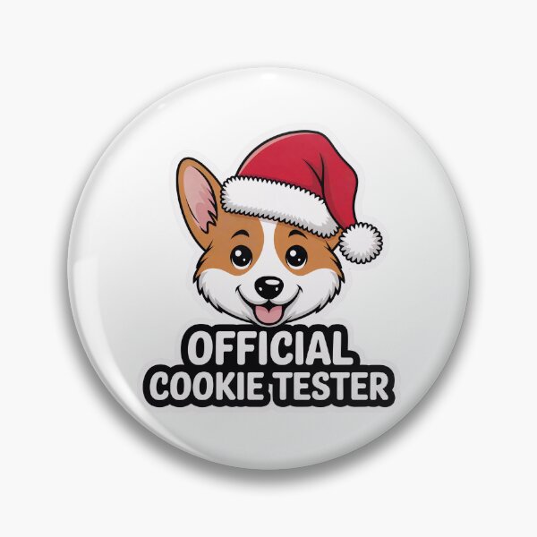 Item preview, Corgi Santa Hat Sticker Official Cookie Tester Funny Christmas Dog Mom Gift designed and sold by KAUKUDESIGNS.