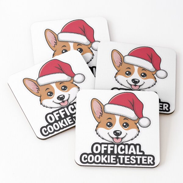 Item preview, Corgi Santa Hat Sticker Official Cookie Tester Funny Christmas Dog Mom Gift designed and sold by KAUKUDESIGNS.