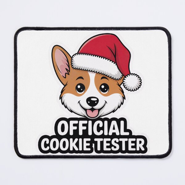 Item preview, Corgi Santa Hat Sticker Official Cookie Tester Funny Christmas Dog Mom Gift designed and sold by KAUKUDESIGNS.