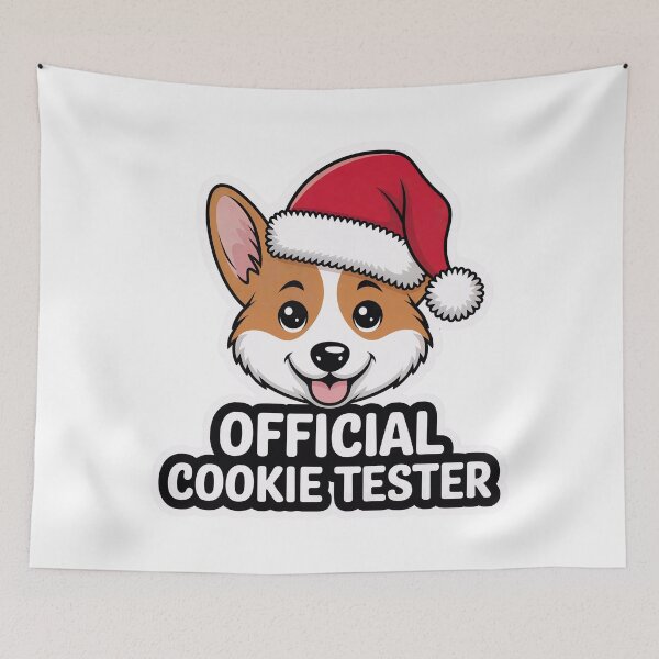 Item preview, Corgi Santa Hat Sticker Official Cookie Tester Funny Christmas Dog Mom Gift designed and sold by KAUKUDESIGNS.