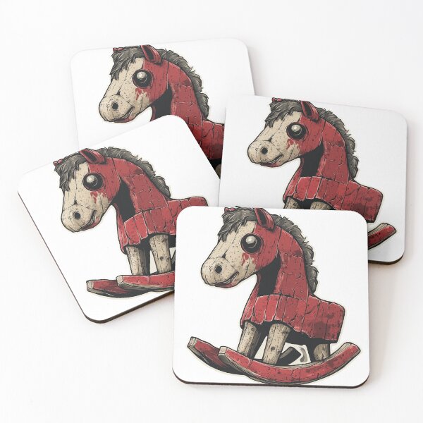 Item preview, Bloody Red Antique Rocking Horse – Vintage Horror Toy designed and sold by DigitalArtKiosk.