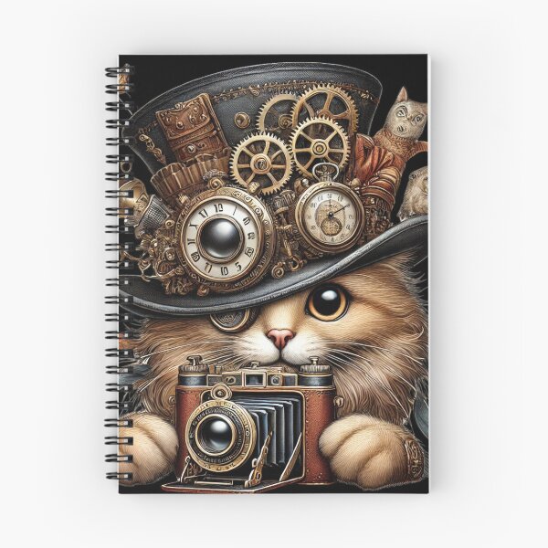 Item preview, Steampunk Cat — Cute Top Hat, Gears & Vintage Camera designed and sold by EclecticArts.