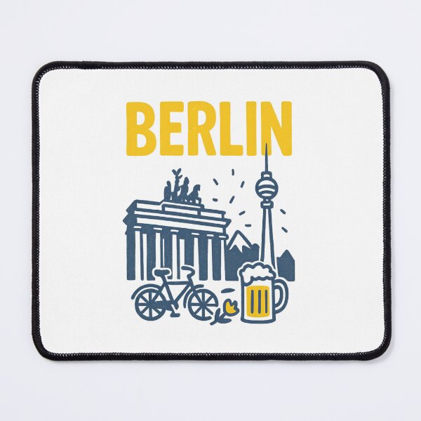 Item preview, Berlin Germany – Brandenburg Gate, TV Tower & Beer Illustration Sticker designed and sold by Suzy Perez Art.