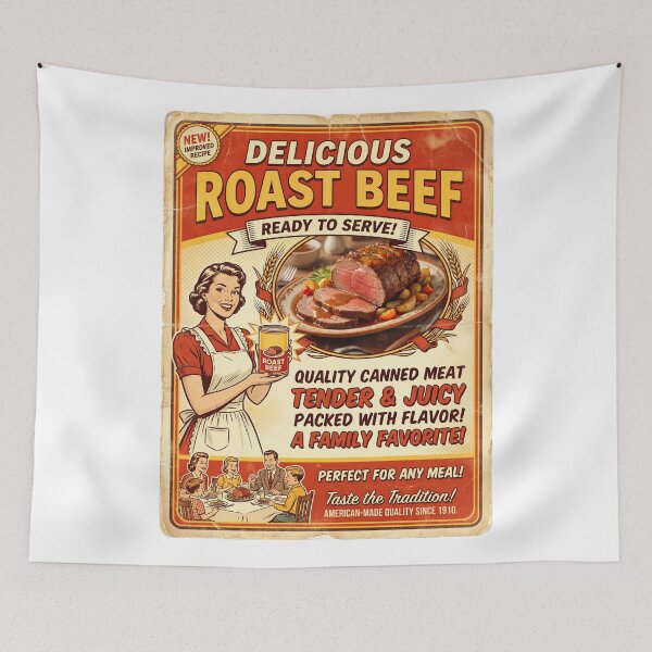Item preview, Taste the Tradition: Retro Roast Beef Ad Revival designed and sold by ForeverPrintsOK.