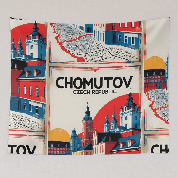 Item preview, Chomutov Cezch Republic 1950s Retro Poster Tourism designed and sold by TravelersGems.