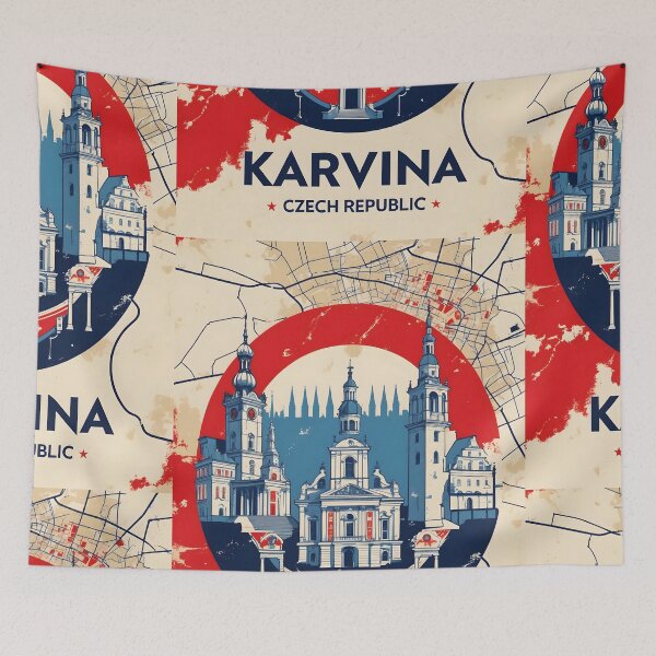 Item preview, Karvina Cezch Republic 1950s Retro Poster Tourism designed and sold by TravelersGems.