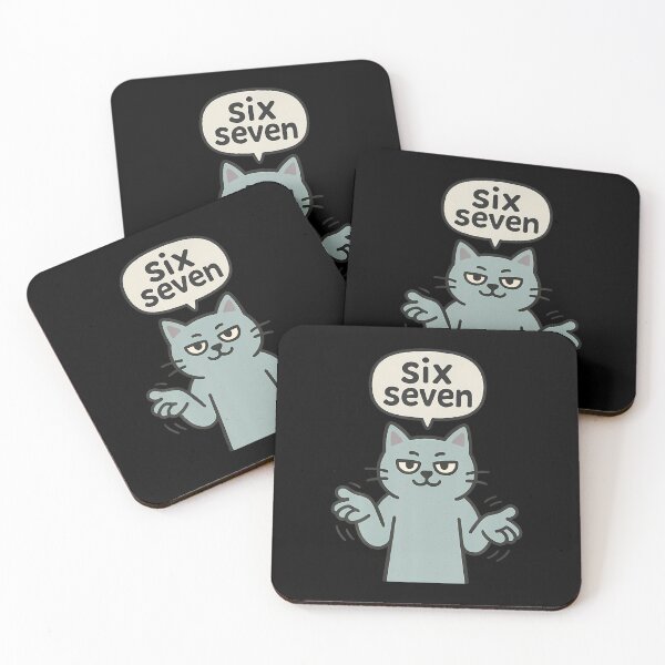 Item preview, 67 Six Seven 6-7 Cat - Funny Kids Gaming Brainrot Meme designed and sold by TiffanyLucia.