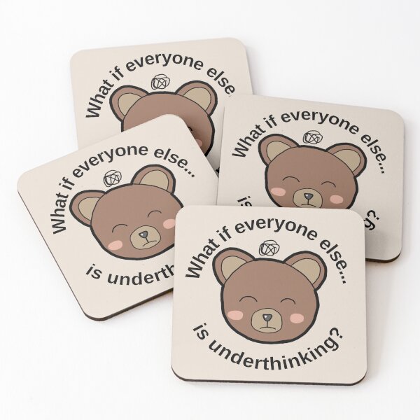 Item preview, Overthinking bear: "What if everyone else is underthinking" | anxiety/ ocd/ mental health designed and sold by NeurodiverseTea.