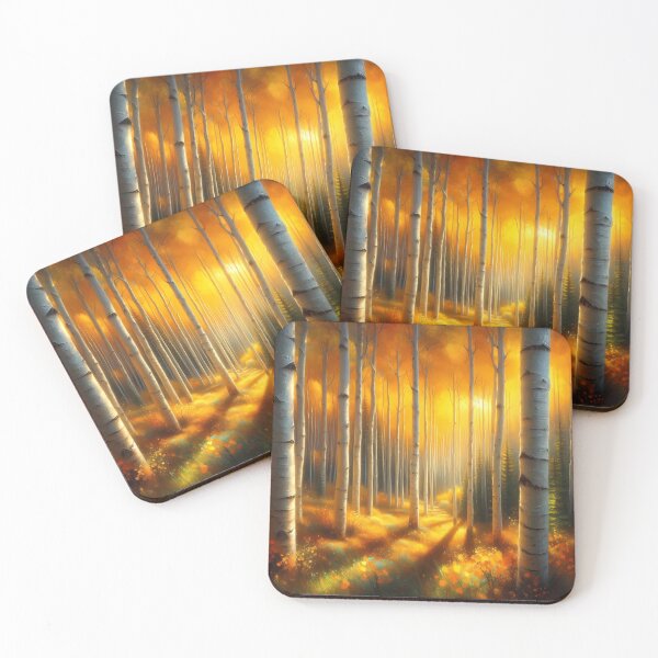 Item preview, Autumn Radiance Golden Aspen Forest Oil Painting designed and sold by apeles68.