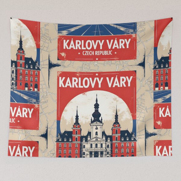 Item preview, Karlovy Vary Cezch Republic 1950s Retro Poster Tourism designed and sold by TravelersGems.