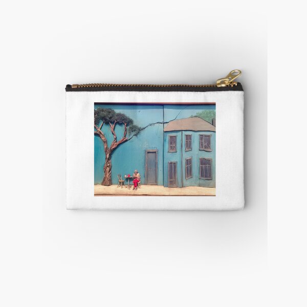 Item preview, Lonely Old Woman in Crumbling Blue scene designed and sold by DigitalArtKiosk.