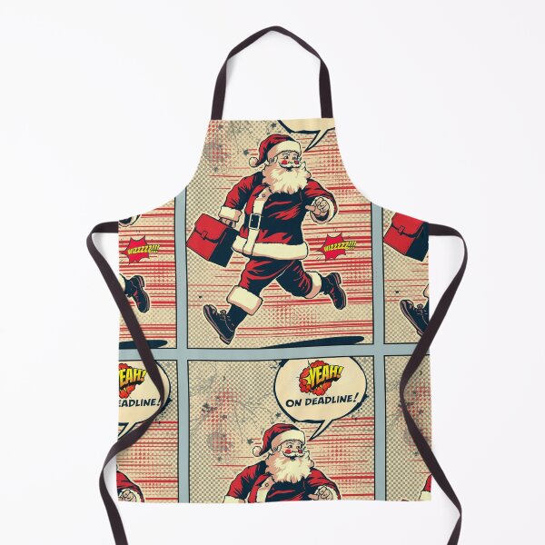 Item preview, Santa’s  on a deadline  ver 2– Funny Christmas Pop Art Cartoon Design designed and sold by mndesignworx.