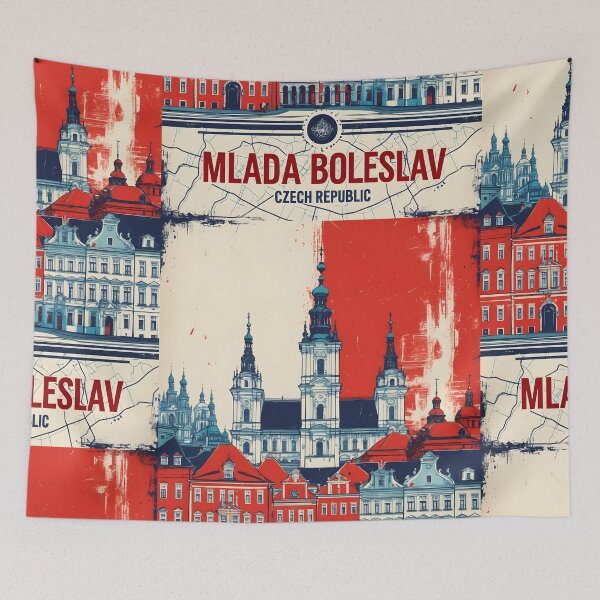Item preview, Mlada Boleslav Cezch Republic 1950s Retro Poster Tourism designed and sold by TravelersGems.