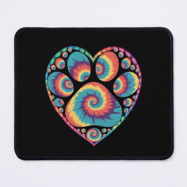 Item preview, Tie Dye Love Dogs Paw Print Heart Animal Lover  designed and sold by RoyTill0Art.