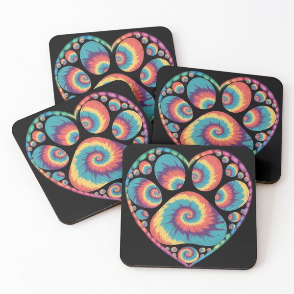 Item preview, Tie Dye Love Dogs Paw Print Heart Animal Lover  designed and sold by RoyTill0Art.