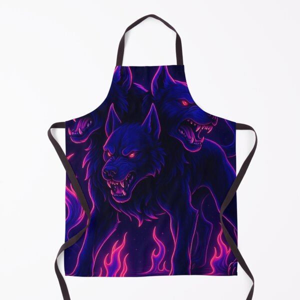 Item preview, Neon Cerberus – Glowing Cyber Three-Headed Dog designed and sold by GolabMagic.