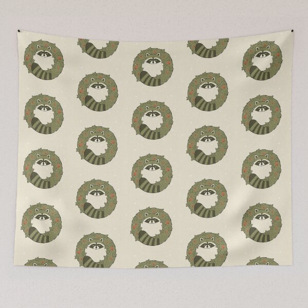 Item preview, Unimpressed Raccoon In Festive Holiday Wreath designed and sold by zzz888.