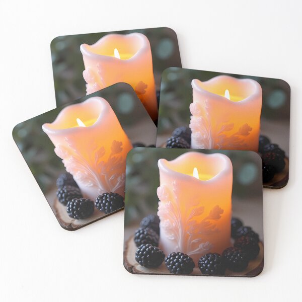 Item preview, Candle, blackberries and wooden disc – still life designed and sold by Mianku | Für das Leben.