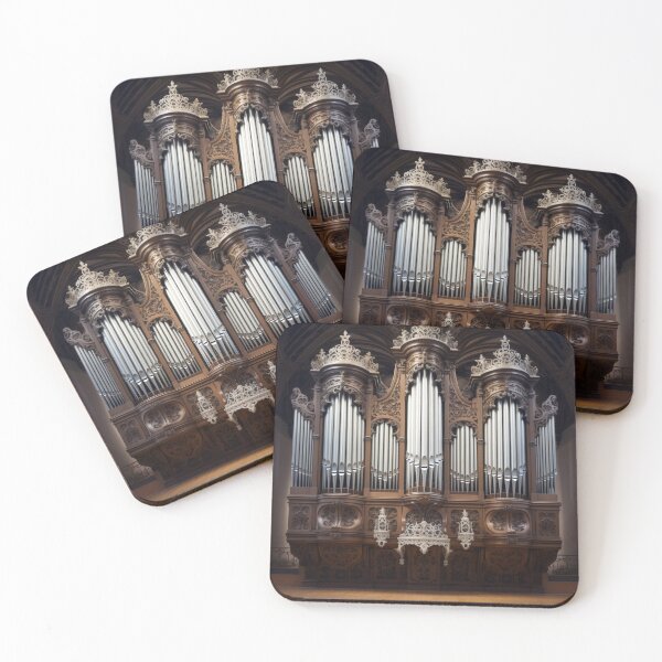 Item preview, Ornate Pipe Organ Detail - Intricate Wood Carving & Silver Pipes Art designed and sold by pinkal.