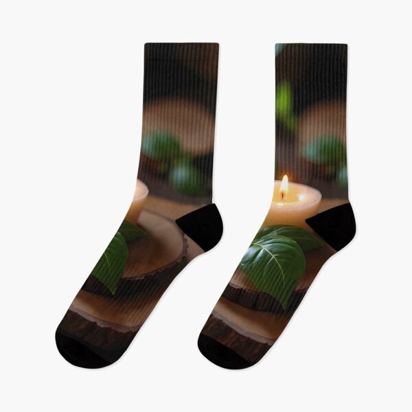 Item preview, Candle, basil and wooden slice in detail designed and sold by Mianku | Für das Leben.