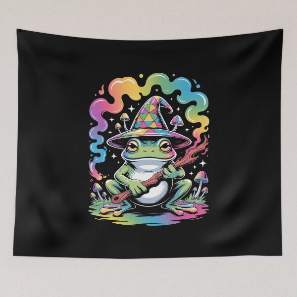 Item preview, Edm Dj Psychedelic Party Rave Frog Wizard Mushroom designed and sold by AlicaMonica.