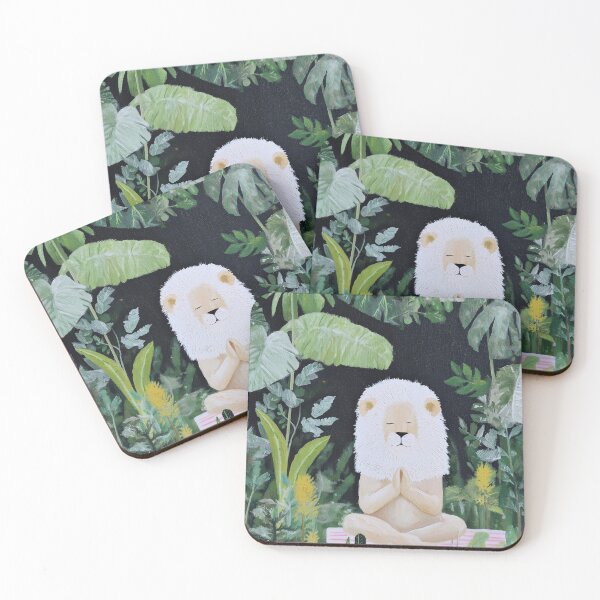 Item preview, Yoga Meditating Lion in Jungle designed and sold by lautir.