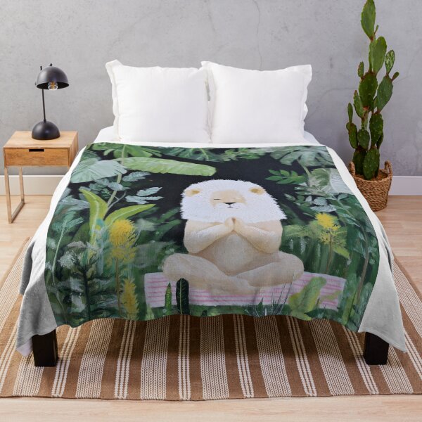 Item preview, Yoga Meditating Lion in Jungle designed and sold by lautir.