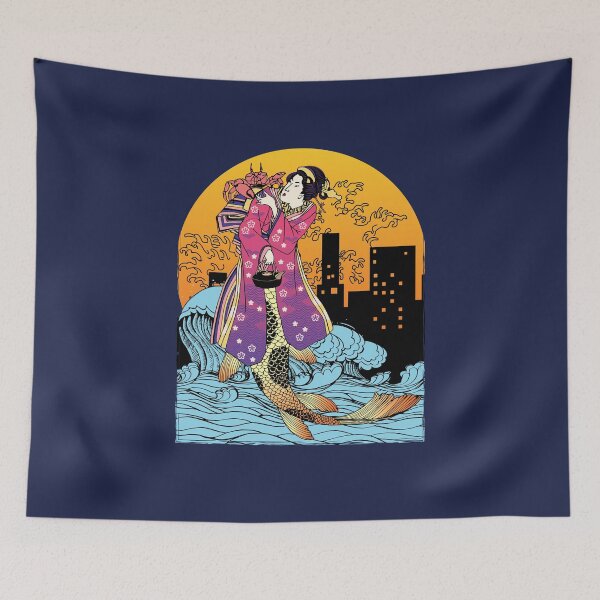 Item preview, Japanese Monster Mermaid Kaiju Ocean Waves designed and sold by jaygo.